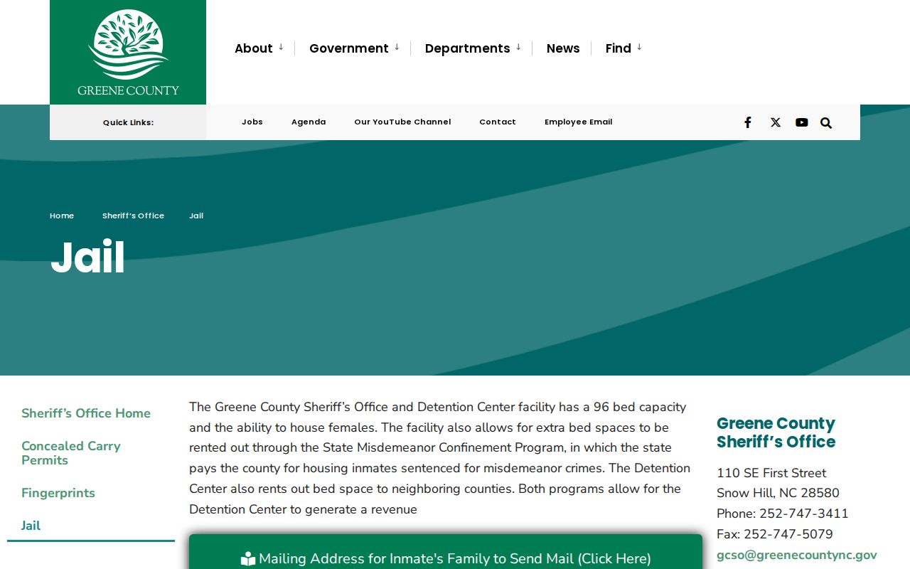 Greene County Detention Center arrest booking information