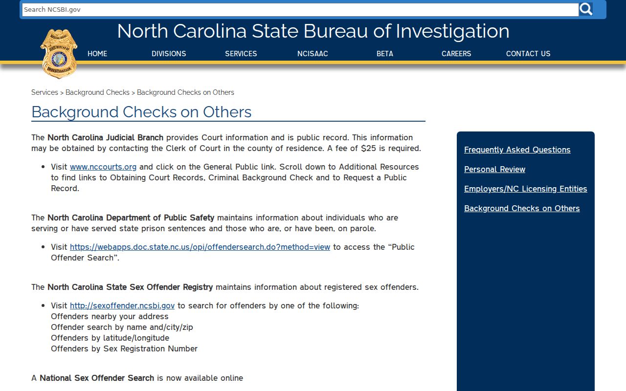 Greene County criminal history official SBI background check channels