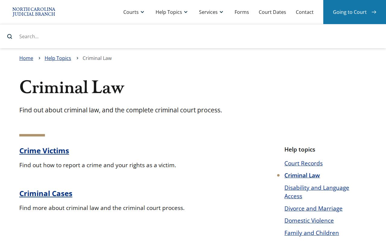 Hookerton criminal history and North Carolina criminal case process