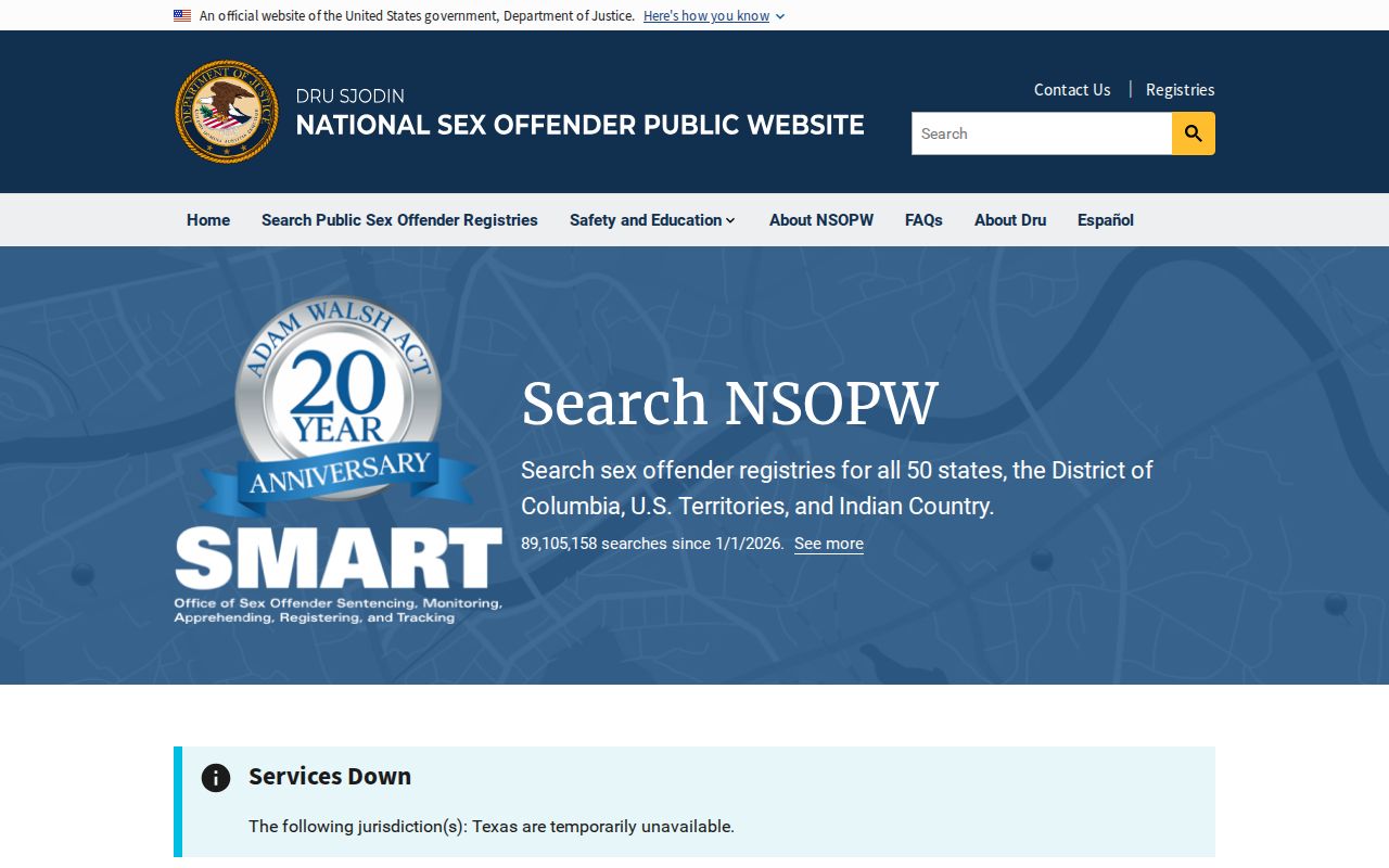 Greene County sex offender check through the national NSOPW search