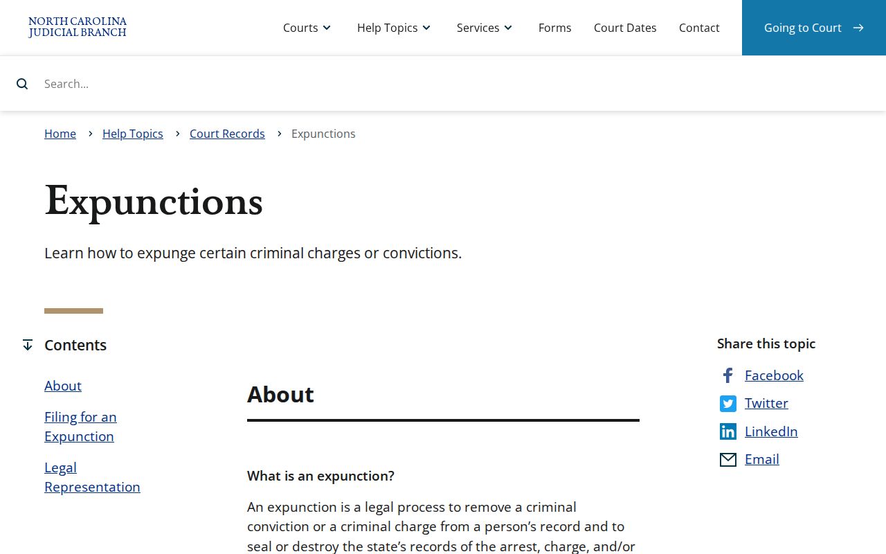 Walstonburg criminal history and North Carolina court expunction process
